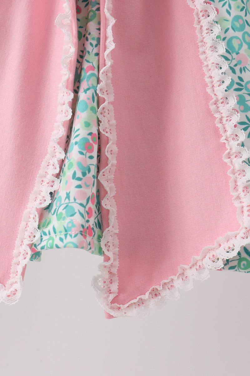 Pink Bow Floral Bloomer Set