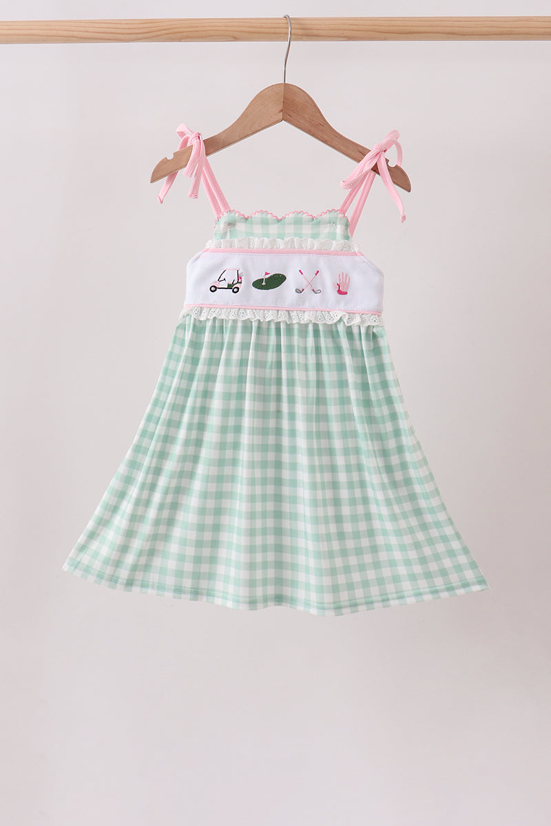 Green Golf Embroidered Dress