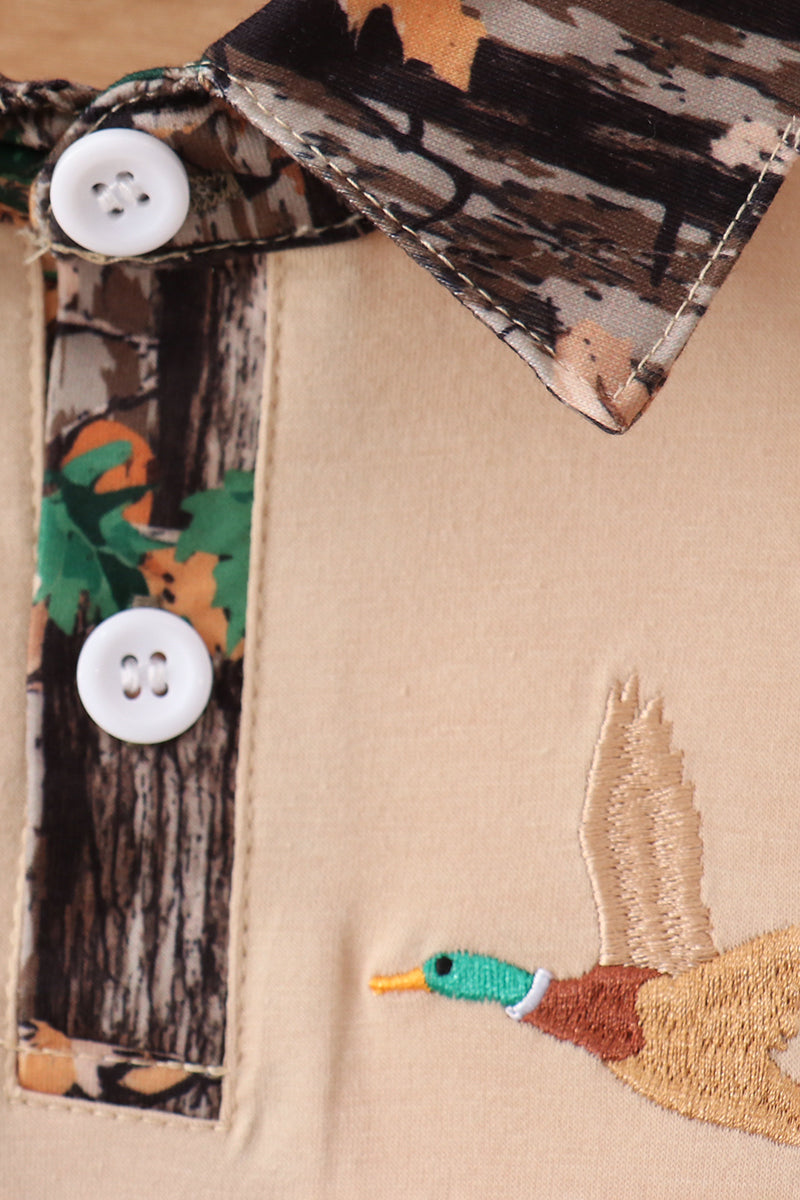 Camo Duck Embroidered Top