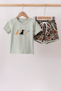 Camo Hunting Embroidered Shorts Set