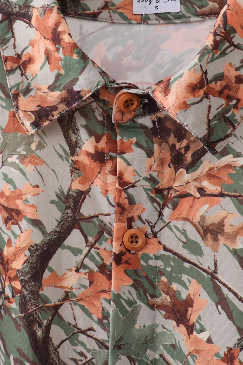 Camo Wildlife Embroidered Dad&me Button Down Shirt