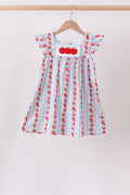 Red Apple Applique Dress