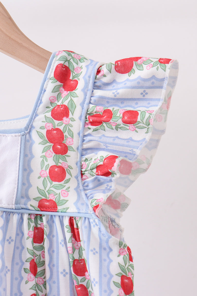 Red Apple Applique Dress