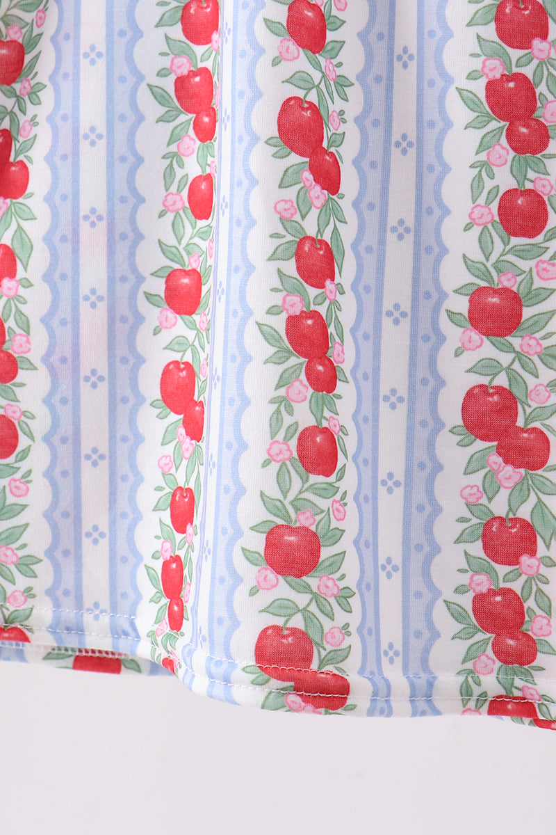 Red Apple Applique Dress