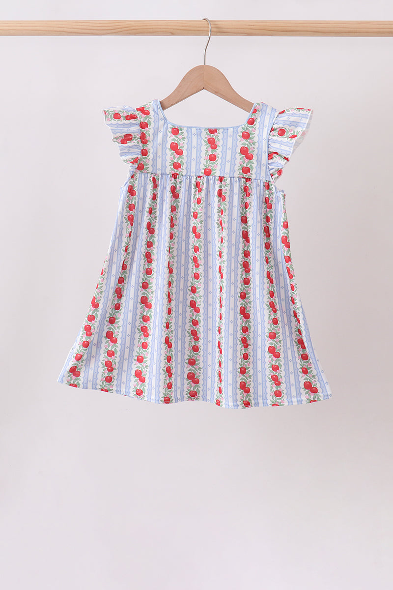 Red Apple Applique Dress