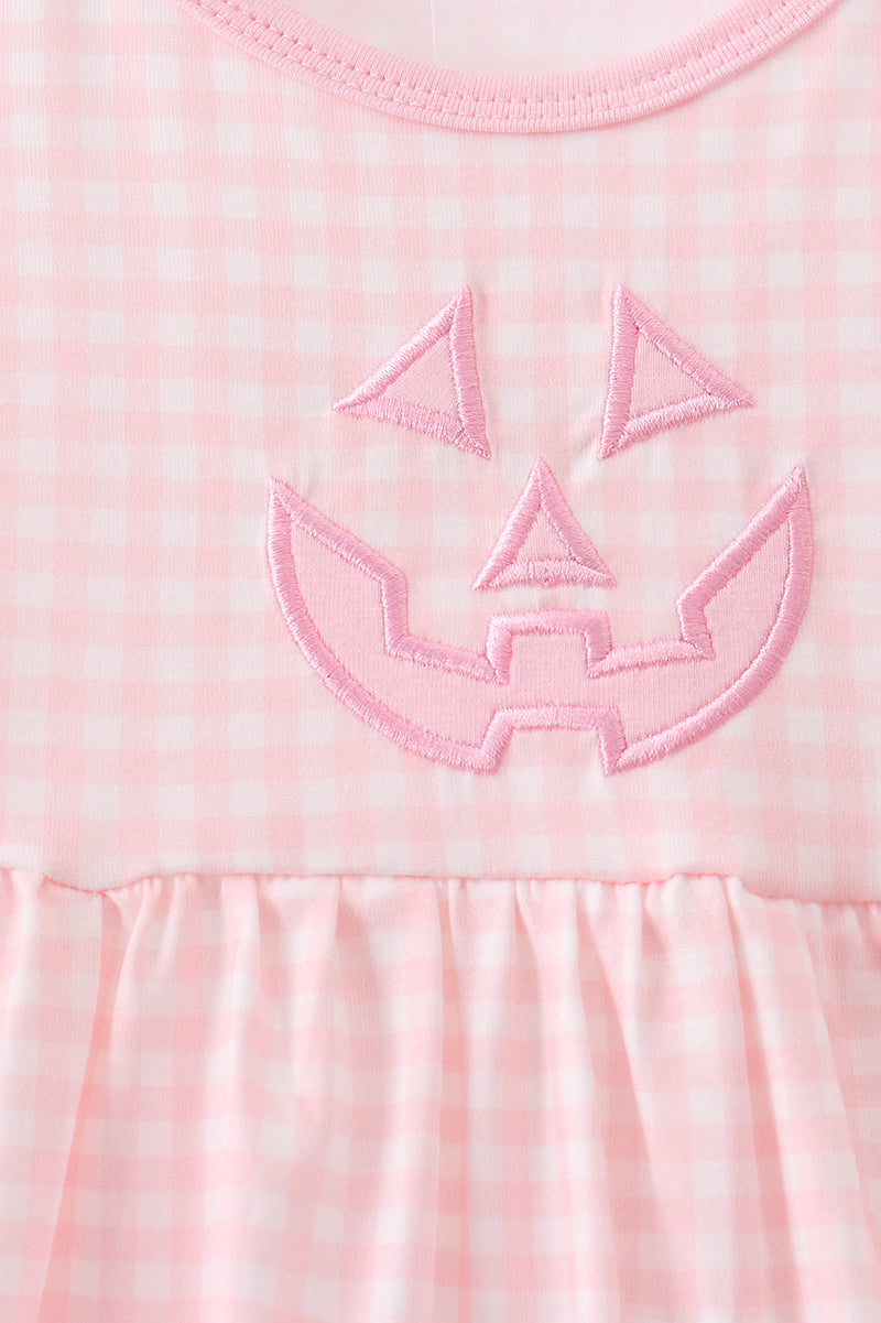 Pink Jack-O-Lantern  Applique Dress