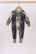 Camo Deer Bamboo Zip Romper