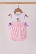 Pink Puppy Pumpkin Applique Bow Bubble