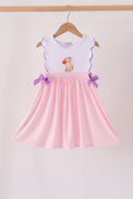Pink Puppy Pumpkin Applique Dress