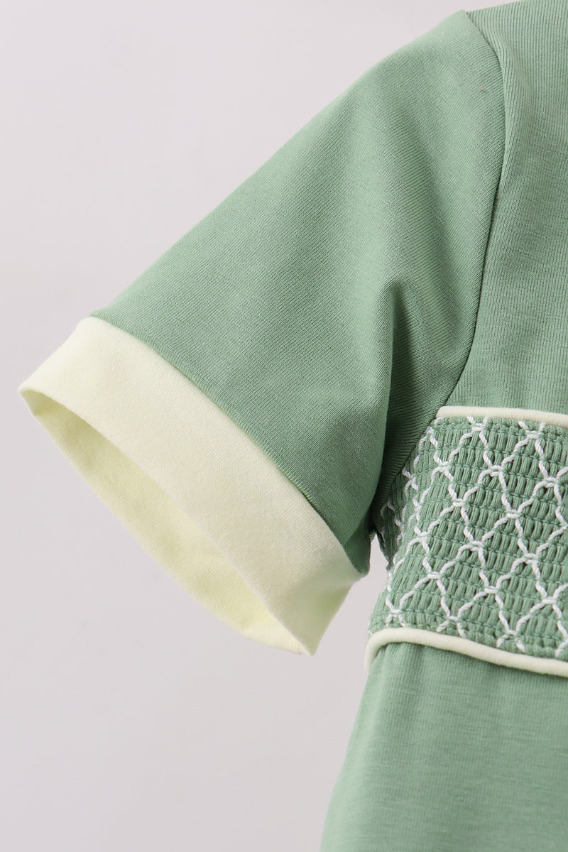 Sage smocked pants set