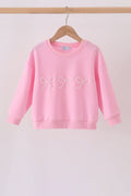 Pink bow pearl mom&me sweatshirt