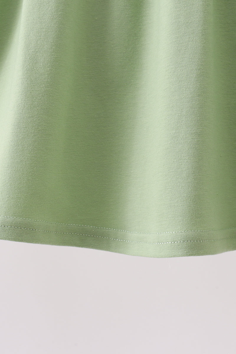 Sage Pumpkin Embroidered Dress