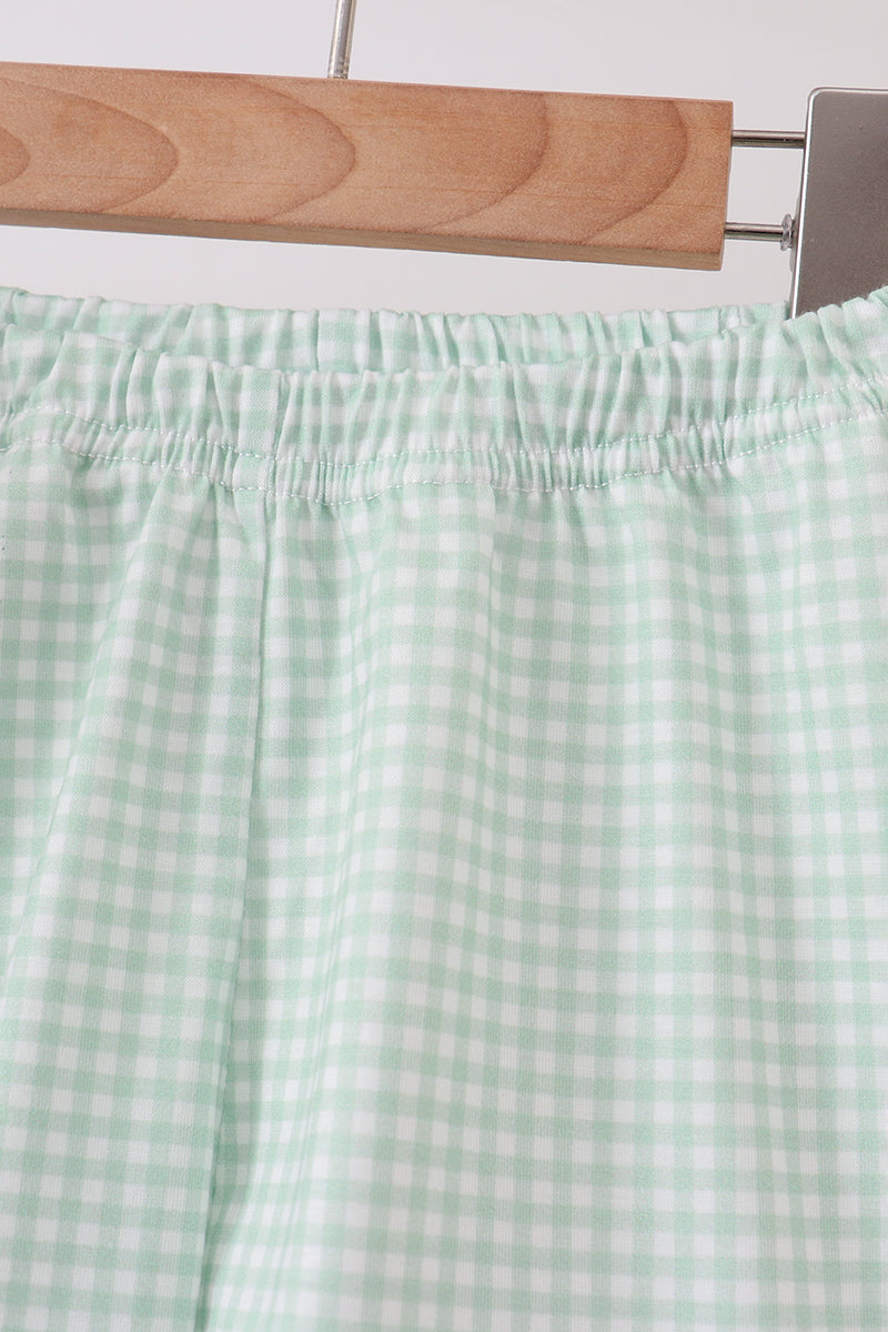 Sage Pumpkin Embroidered Ruffle Shorts Set