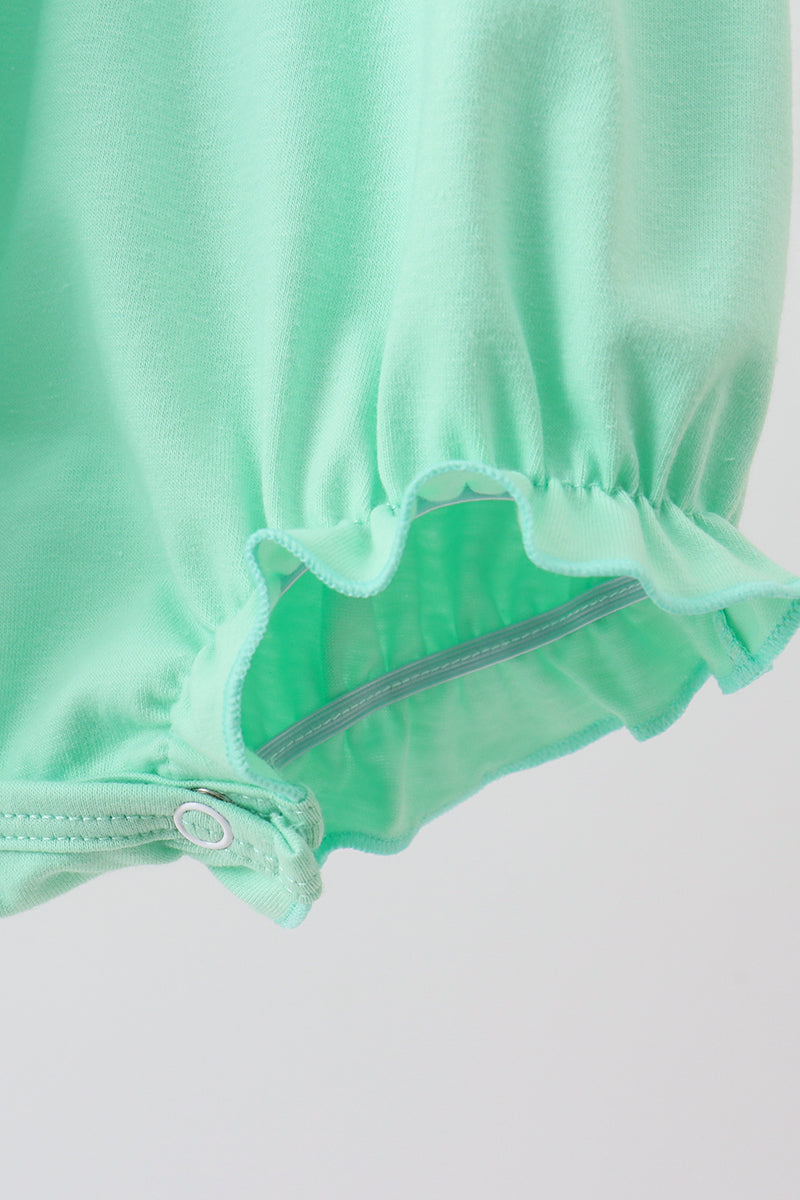 Green character embroidery ruffle bubble