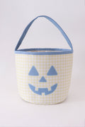 Yellow Pumpkin Applique Gingham Basket
