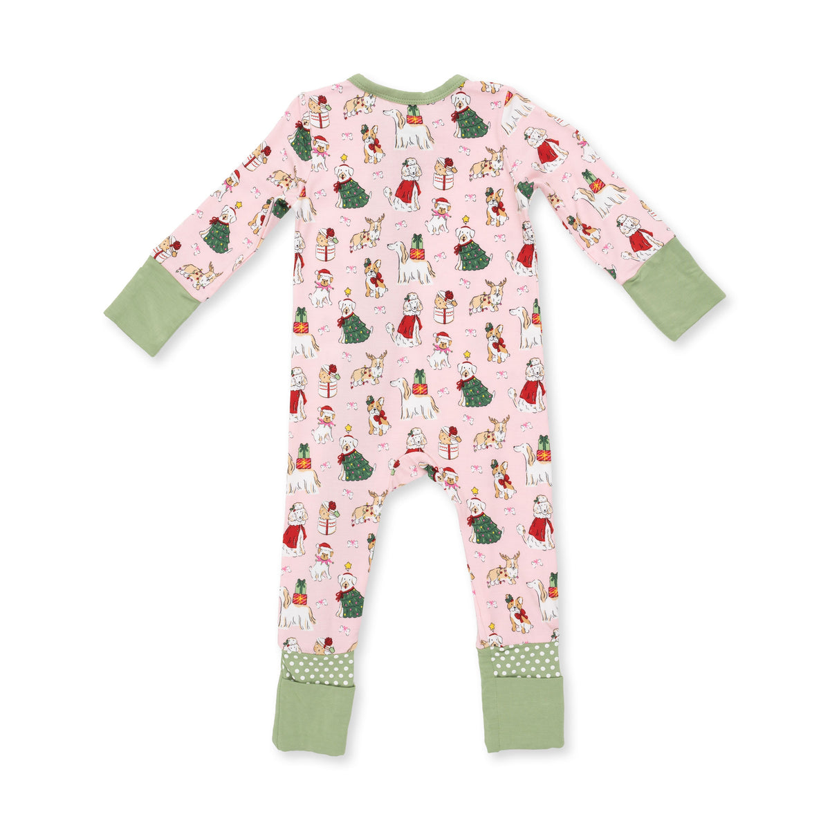 Christmas Dogs Pink - Bamboo - Convertible Romper