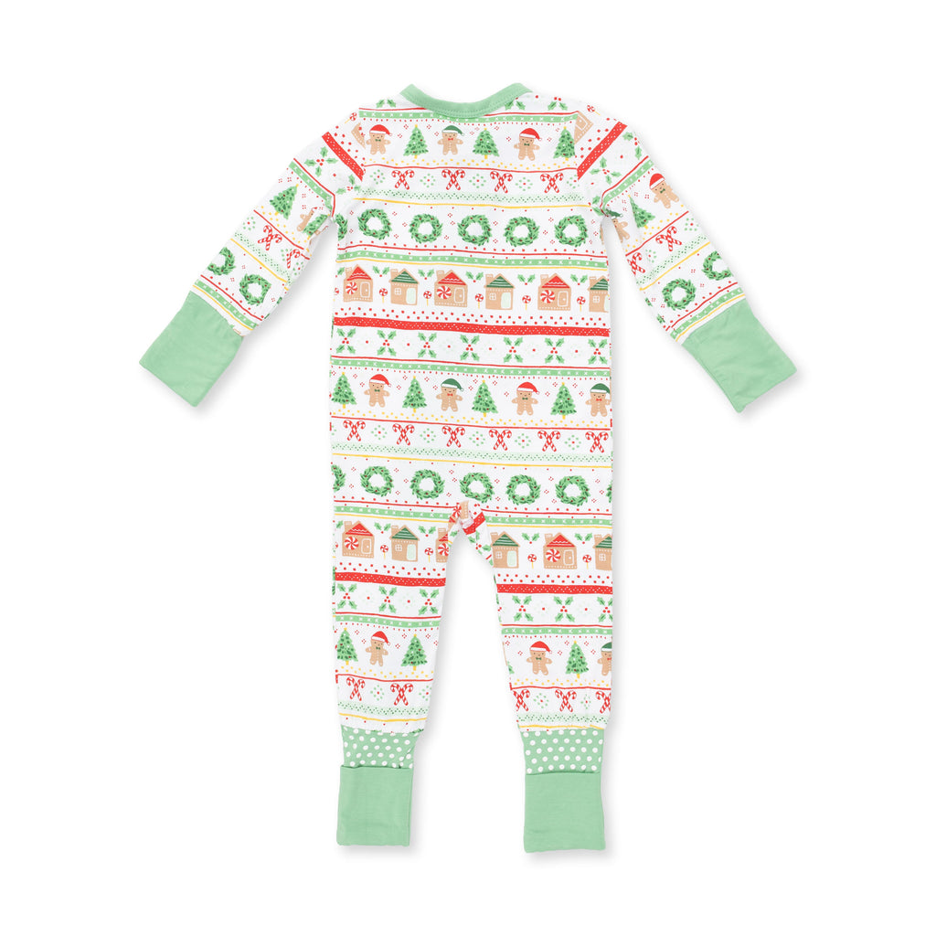 Gingerbread Fair Isle Uni - Bamboo - Convertible Romper