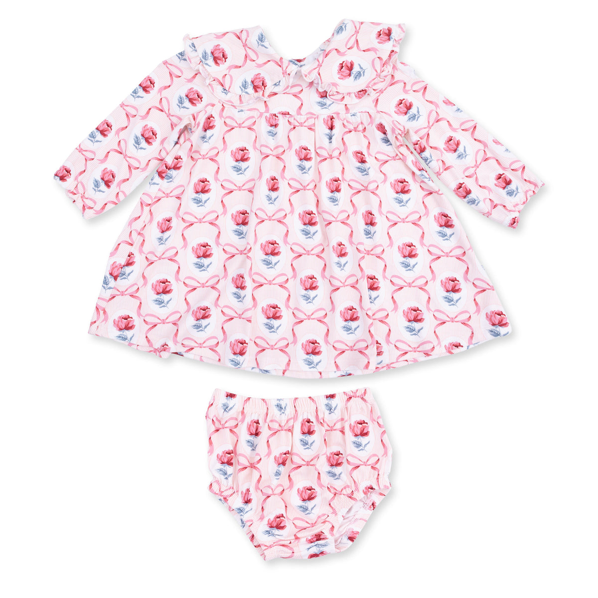 Leslie Rose - Sofia Dress with Oversize Collar and Bloomer
