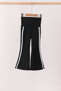 Black Flare Double Side Stripe Active Pants