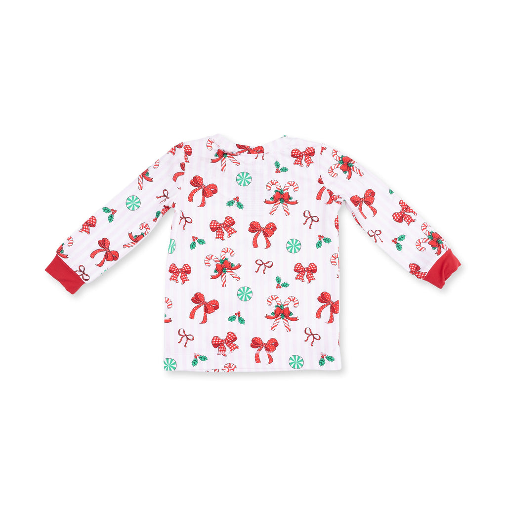 Bows & Candy Canes - Bamboo - Long Sleeve Loungewear Set