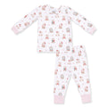 Christmas Teddy Bears Pink - Bamboo - Long Sleeve Loungewear Set