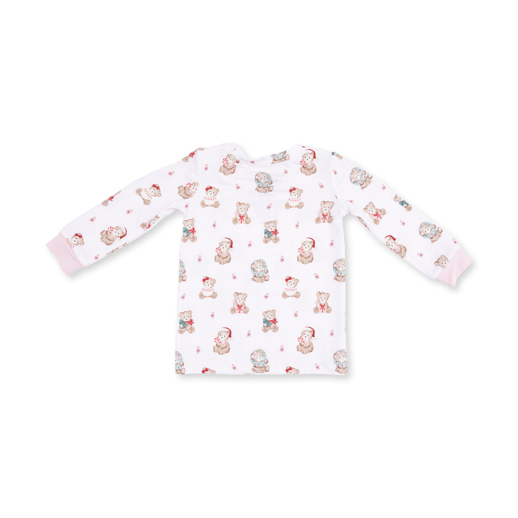 Christmas Teddy Bears Pink - Bamboo - Long Sleeve Loungewear Set