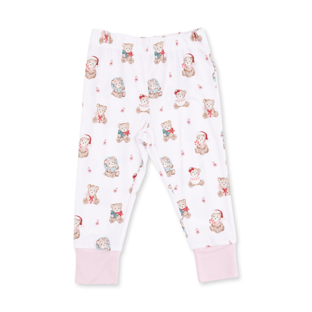 Christmas Teddy Bears Pink - Bamboo - Long Sleeve Loungewear Set