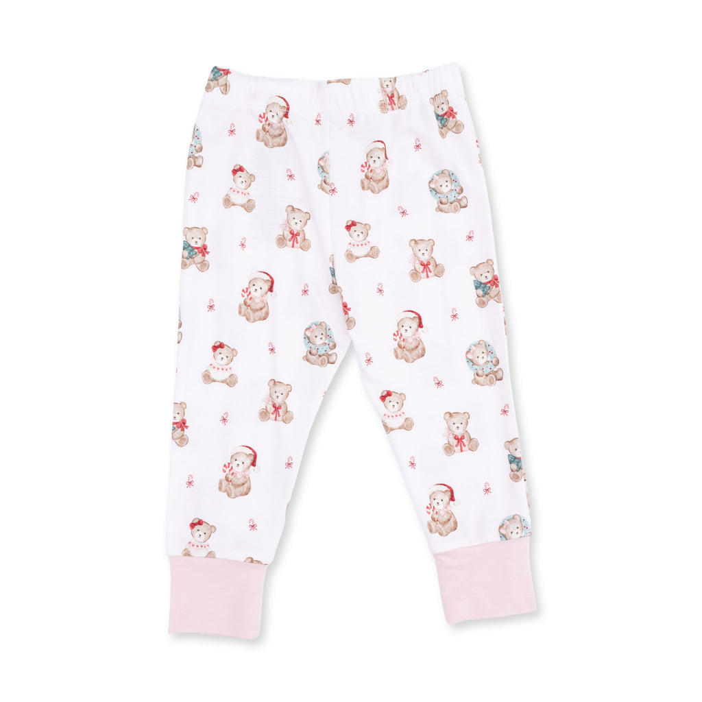 Christmas Teddy Bears Pink - Bamboo - Long Sleeve Loungewear Set