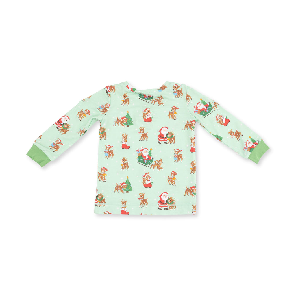 Vintage Reindeer & Santa Uni - Bamboo Long Sleeve Loungewear Set