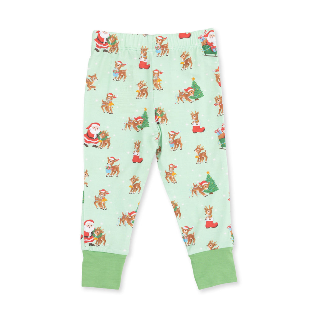 Vintage Reindeer & Santa Uni - Bamboo Long Sleeve Loungewear Set