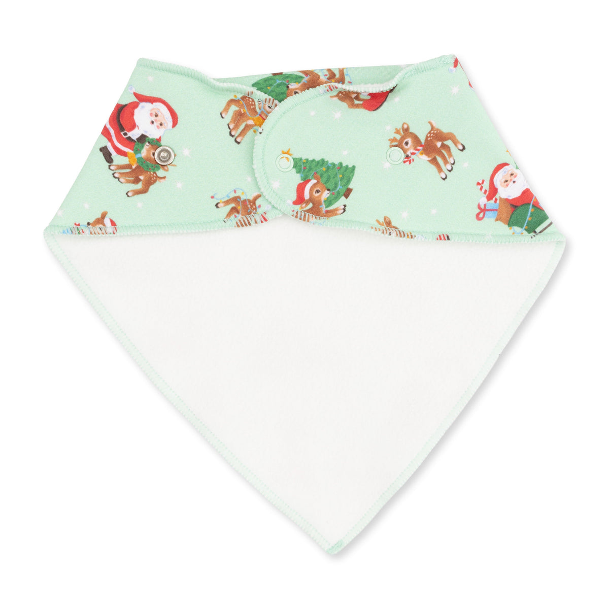 Vintage Reindeer & Santa Uni - Bamboo - Bandana Bib