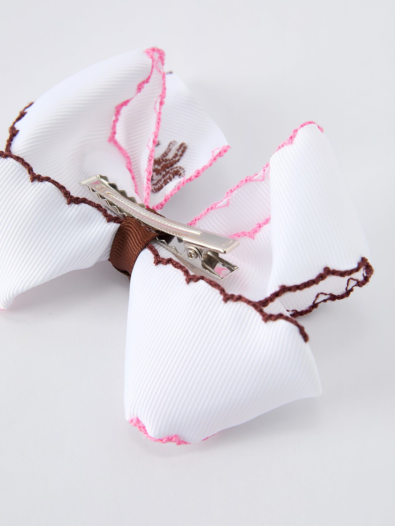 Western Horse Embroidery Ruffle Edge Girls Hairpin 4 Inch