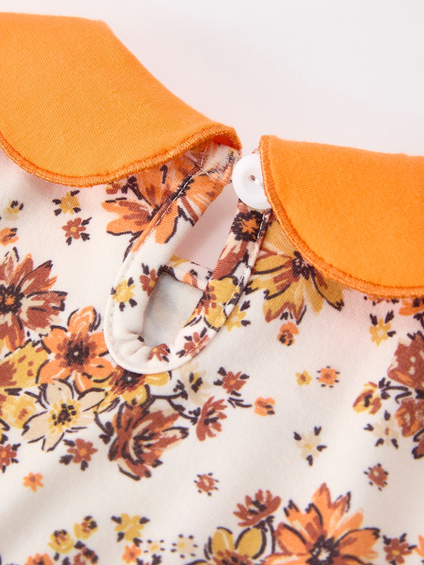 Fall Orange Floral Baby Bubble Petals Collar