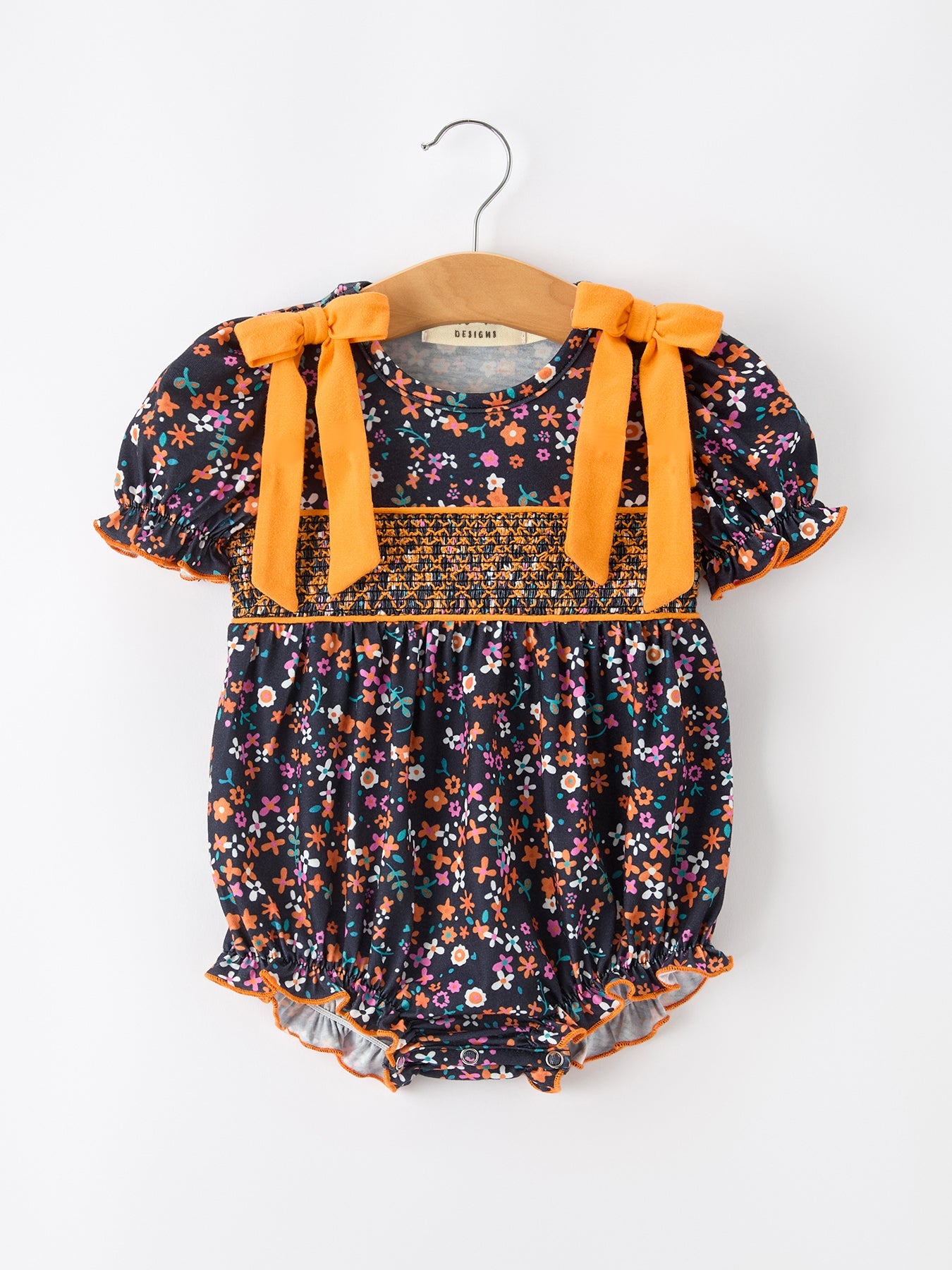 Fall Orange Floral Baby Bubble