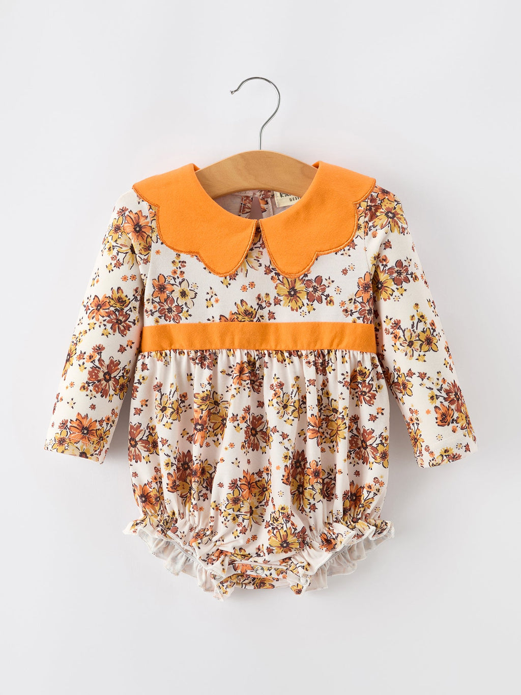 Fall Orange Floral Baby Bubble Petals Collar