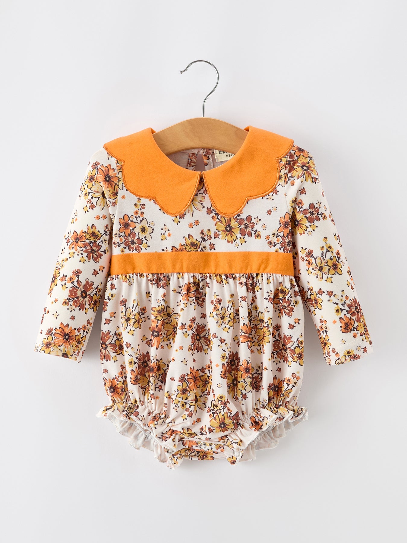 Fall Orange Floral Baby Bubble Petals Collar