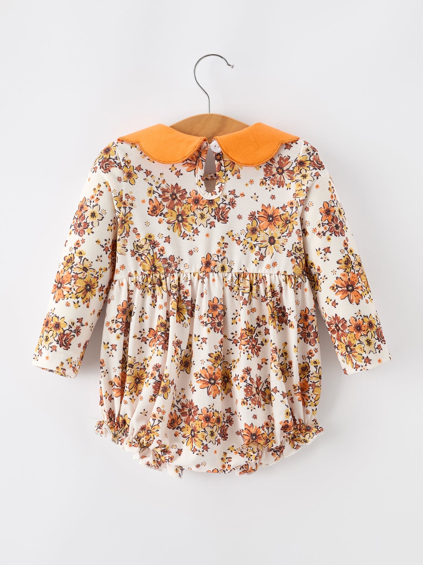 Fall Orange Floral Baby Bubble Petals Collar