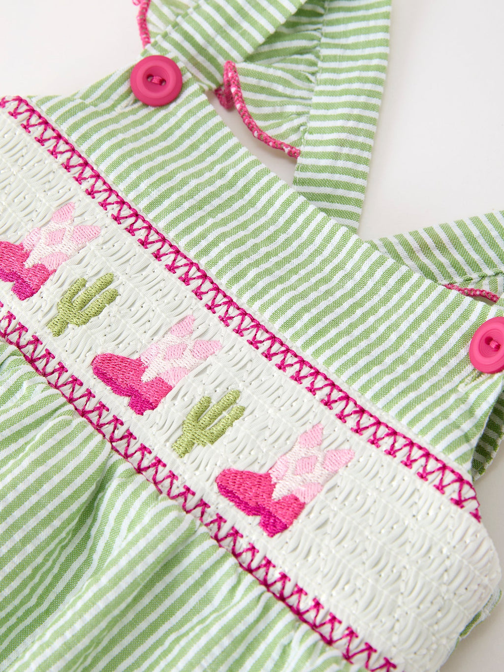 Western Boots Cactus Girls Romper Stripe Ruffle Strap