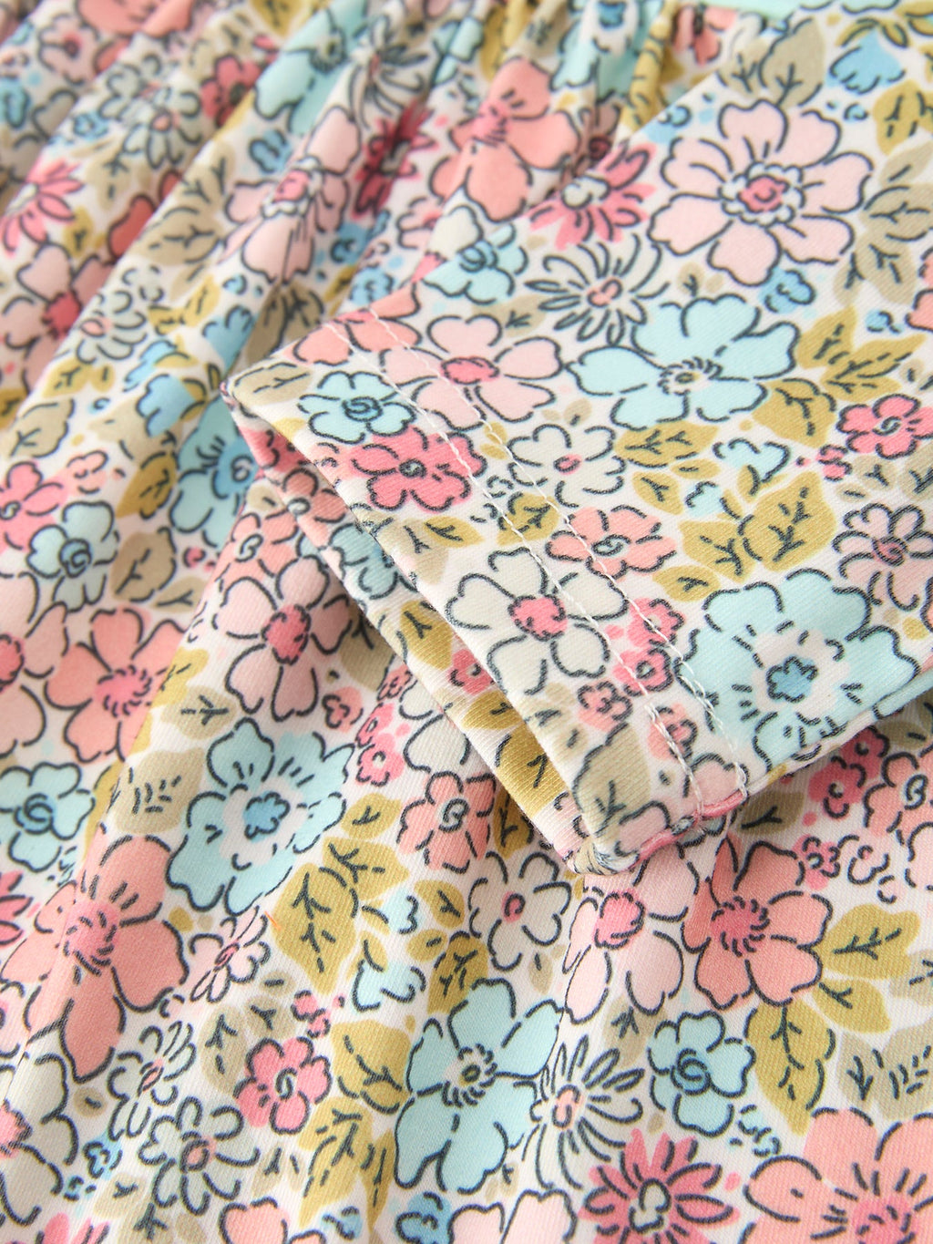 Mint Floral Girl Dress Petals Collar