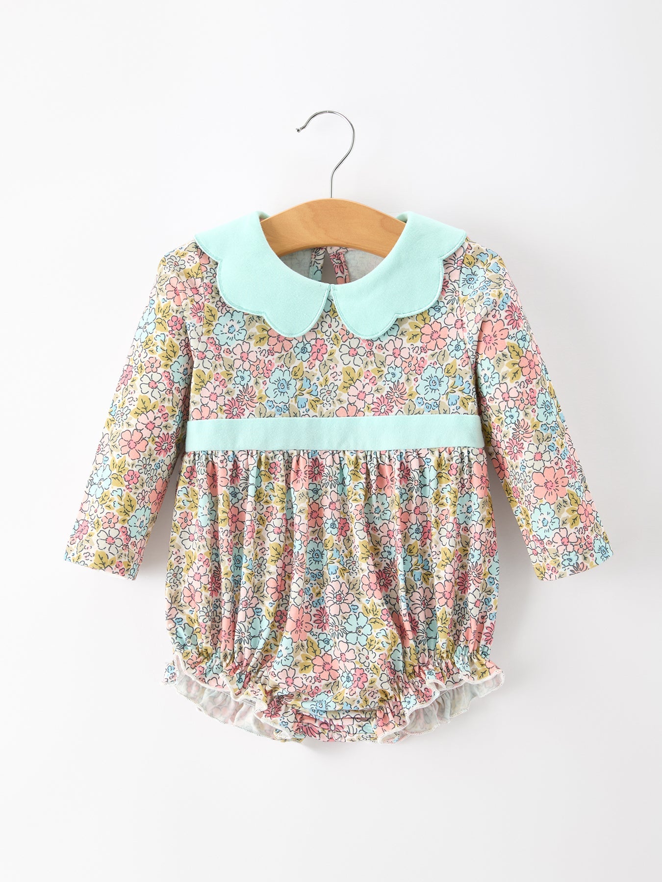 Mint Floral Baby Bubble Petals Collar