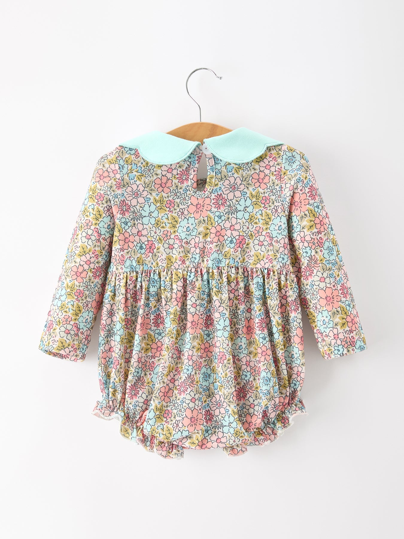 Mint Floral Baby Bubble Petals Collar