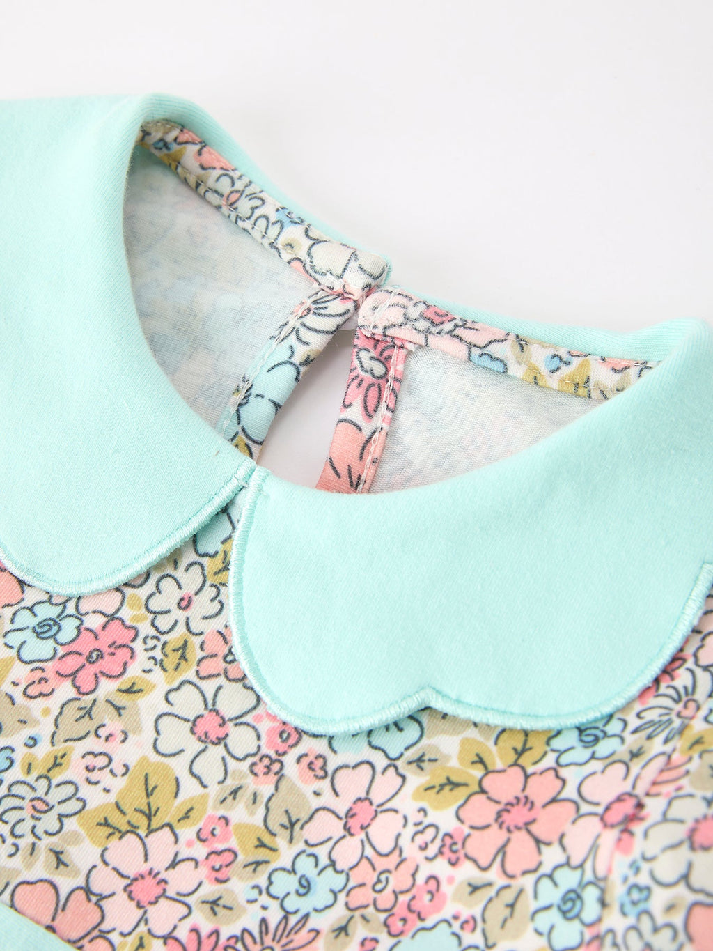Mint Floral Baby Bubble Petals Collar