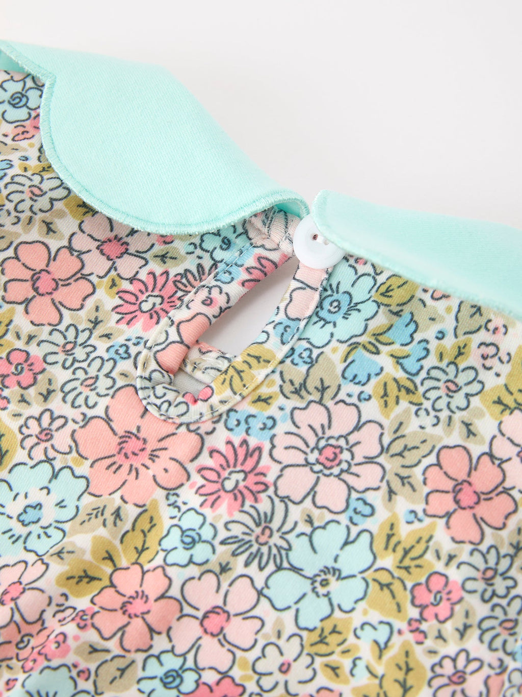 Mint Floral Baby Bubble Petals Collar