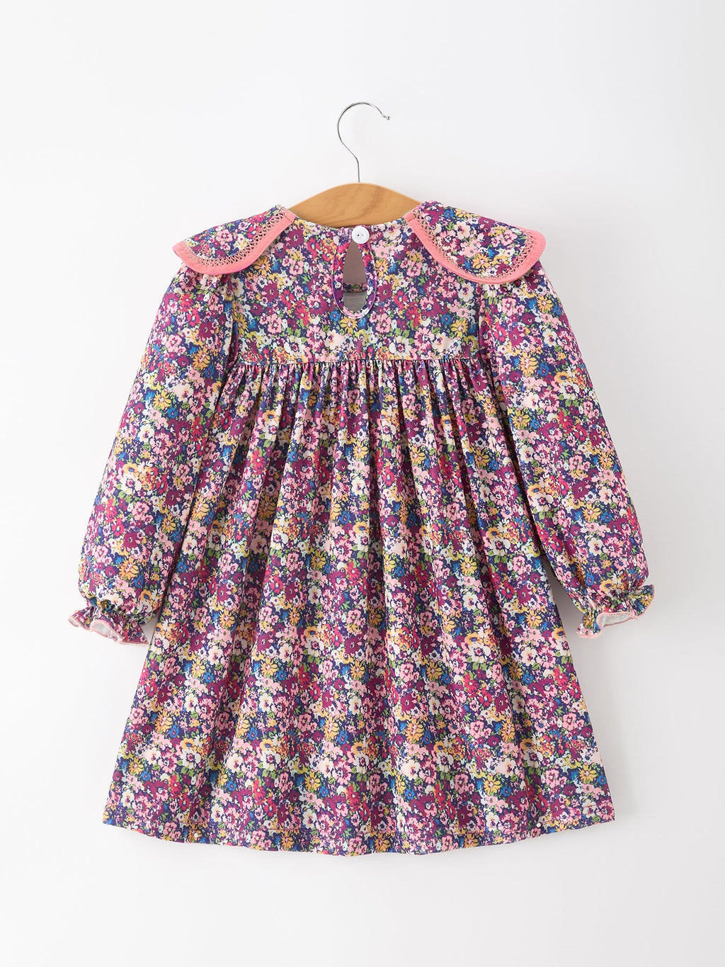 Pink Floral Petals Collar Girl Dress