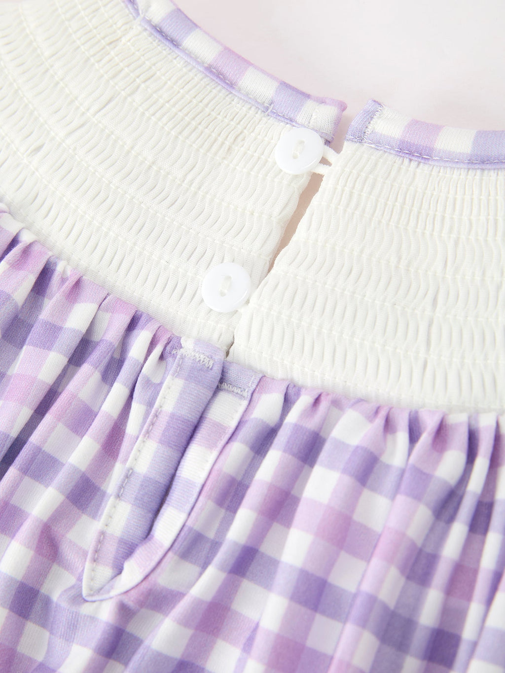 Halloween Ghost Plaid Bow Scallop Girls Dress