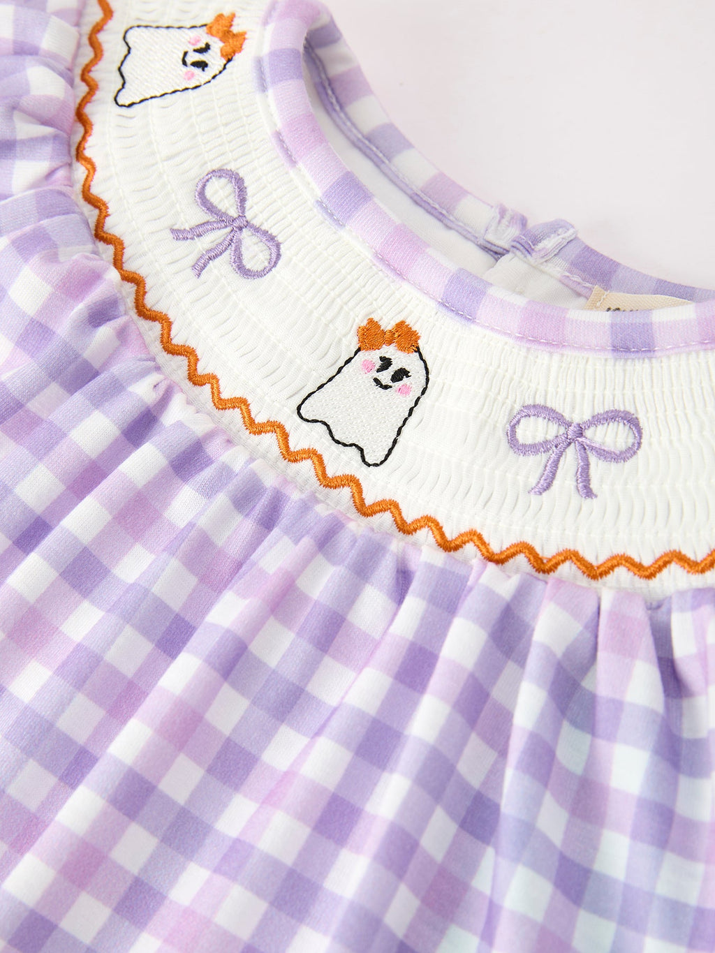 Halloween Ghost Plaid Bow Girls Bloomer Set