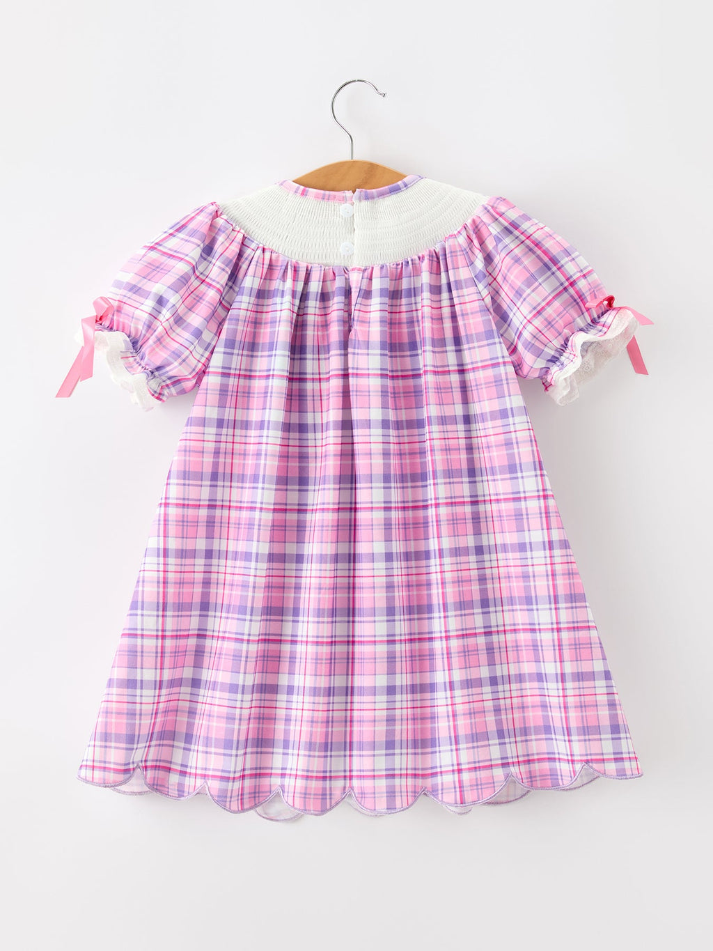 Halloween Plaid Bat Smocked Girls Dress