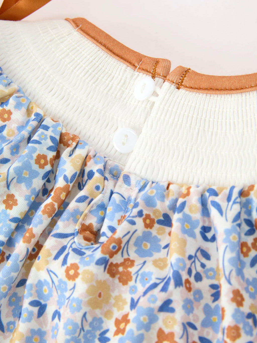 Fall Floral Smocked Girls Bloomer Set