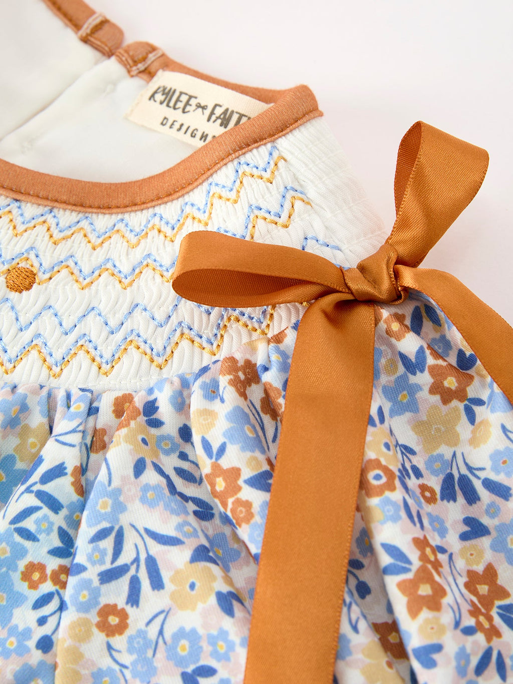 Fall Floral Smocked Girls Dress