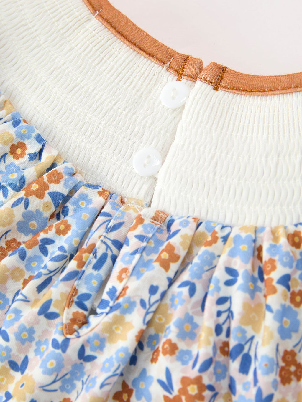 Fall Floral Smocked Girls Dress